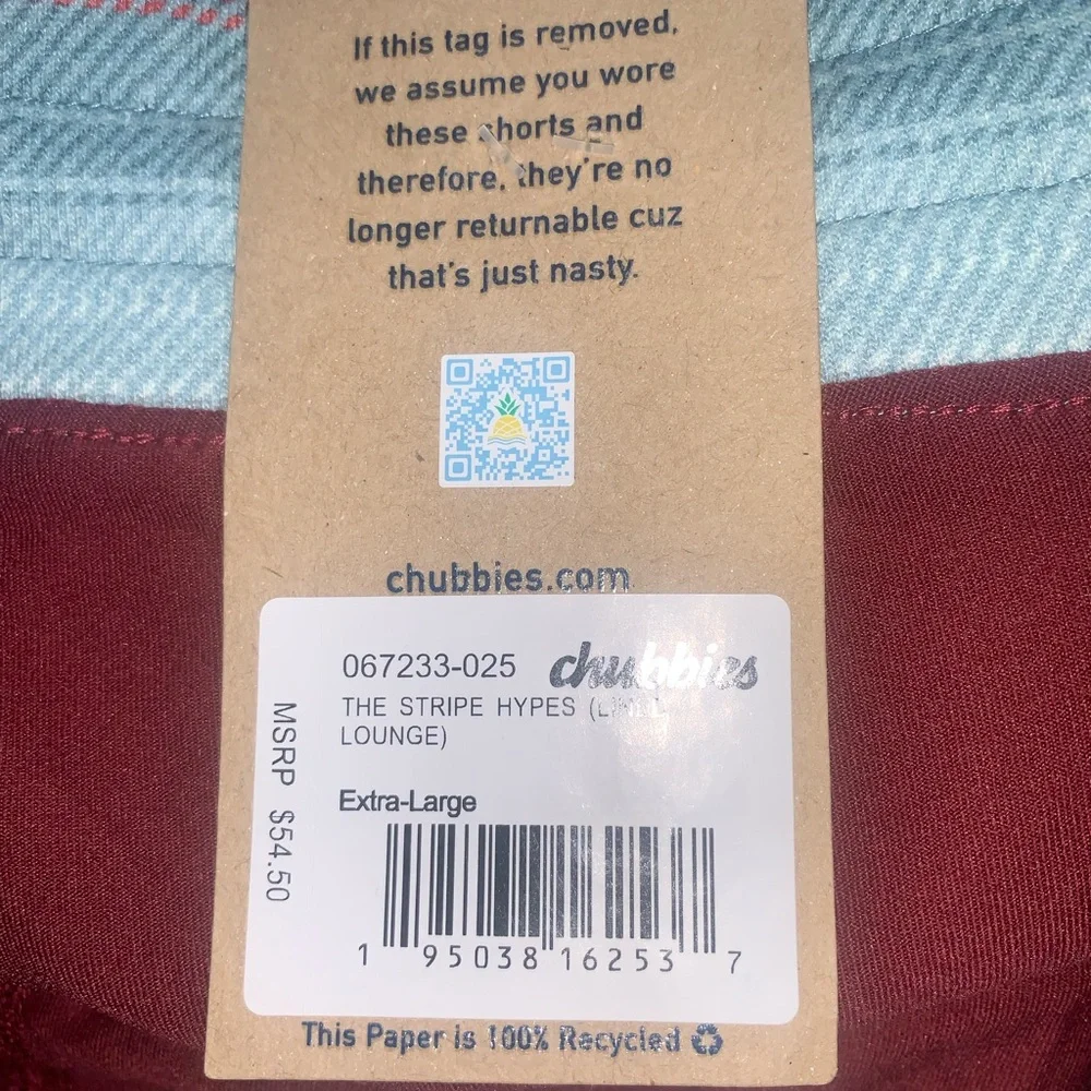 Chubbies The Stripes Hype Lined Lounge Shorts. XL. 5.5